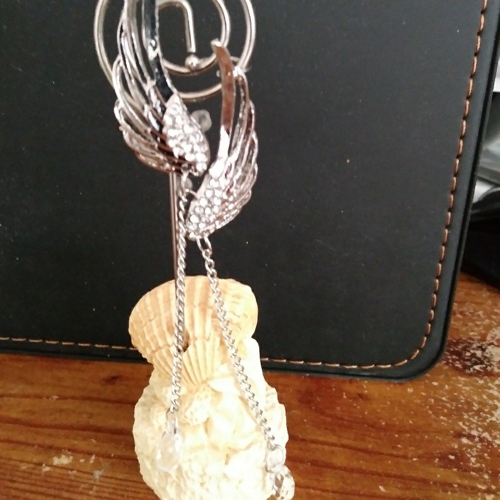 Angelwing earrings,  post with ear cuff at top.